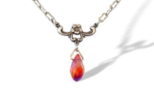 Load image into Gallery viewer, Dainty handmade art Deco style red crystal drop necklace
