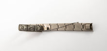 Load image into Gallery viewer, Antique art deco nouveau rhodium plated clear paste rhinestone link bracelet
