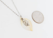 Load image into Gallery viewer, Vintage handmade sterling silver Madonna and child mother of pearl religious necklace
