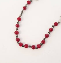 Load image into Gallery viewer, Vintage red glass beaded multi strand bracelet, gifts for her
