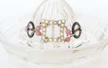 Load image into Gallery viewer, Vintage rhinestone pink beaded abalone assemblage buckle bracelet
