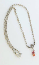 Load image into Gallery viewer, Dainty handmade art Deco style red crystal drop necklace

