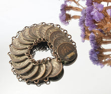 Load image into Gallery viewer, Vintage Mid-century Mexican souvenir coin bracelet, Mexicanos Centavos
