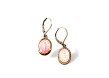 Load image into Gallery viewer, Vintage Miraculous pink enamel Catholic medals religious earrings gifts for her.
